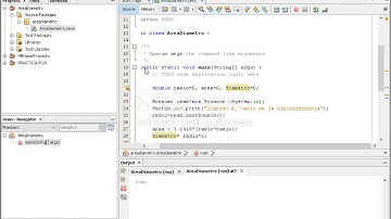 Área y diámetro de una circunferencia en JAVA - NetBeans 8.2