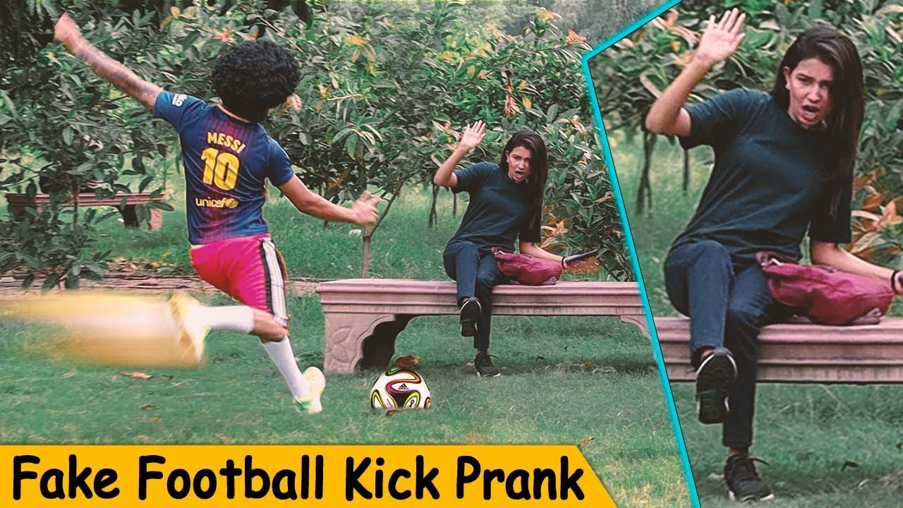Fake Football Kick Prank Funny Reactions CrazyPrankTV YouTube
