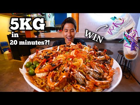 UNDEFEATED 5KG HOKKIEN NOODLE CHALLENGE!   Eaten in 20 Minutes!   Singapore Street Food