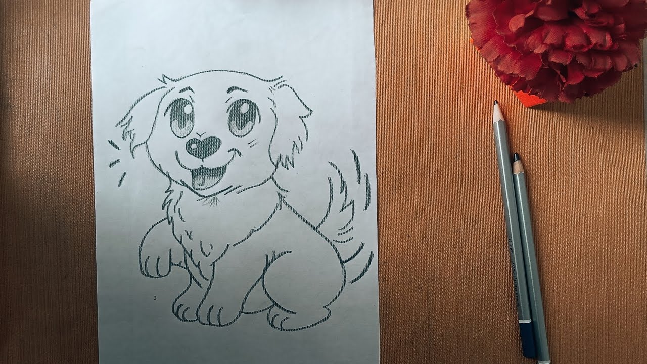 How to draw a cute dog step by step for beginners|| 