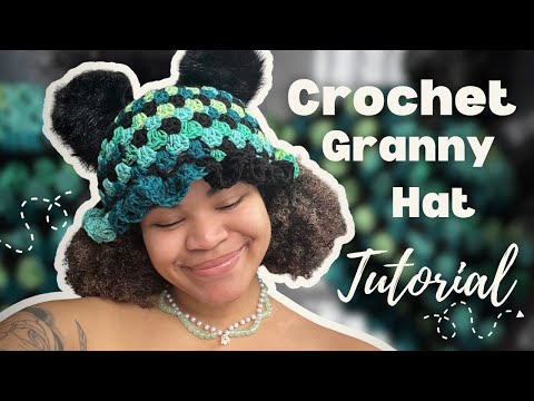 Perverze Scalloped Crochet Headdress 帽子 Crochet Granny Hat TUTORIAL | HopieDopeOfficial - YouTube