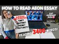 How to read aeon essays  3400 words  time required  cat aspirant 2024