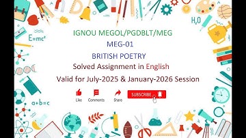 MEG 01 SOLVED ASSIGNMENT in English | MEG 01 Solved Assignment in English July-2025 & Jan-2026