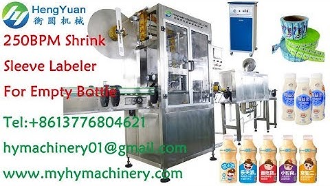 automatic 150, 250, 350 BPH empty bottle shrink sleeve labeling machine equipment video