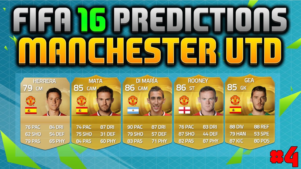 Fifa 16 Player Rating Predictions - Manchester United ft De Gea Rooney