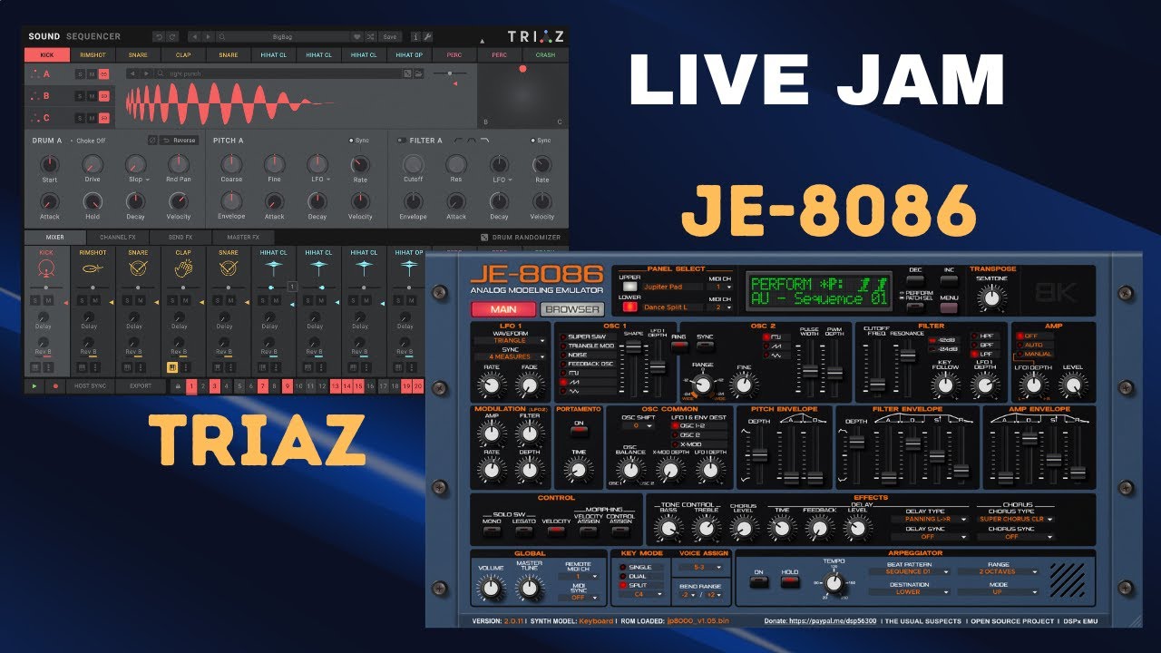 Raw Live Session: TRIAZ Drums & JE-8086 Roland JP-8000 Emulator