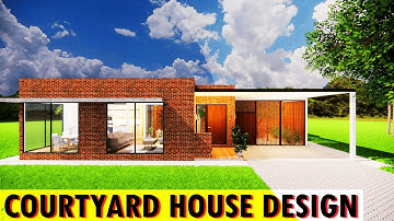 Modern Courtyard House Design | 3 bedroom Brickwall House With Enclosed Courtyard