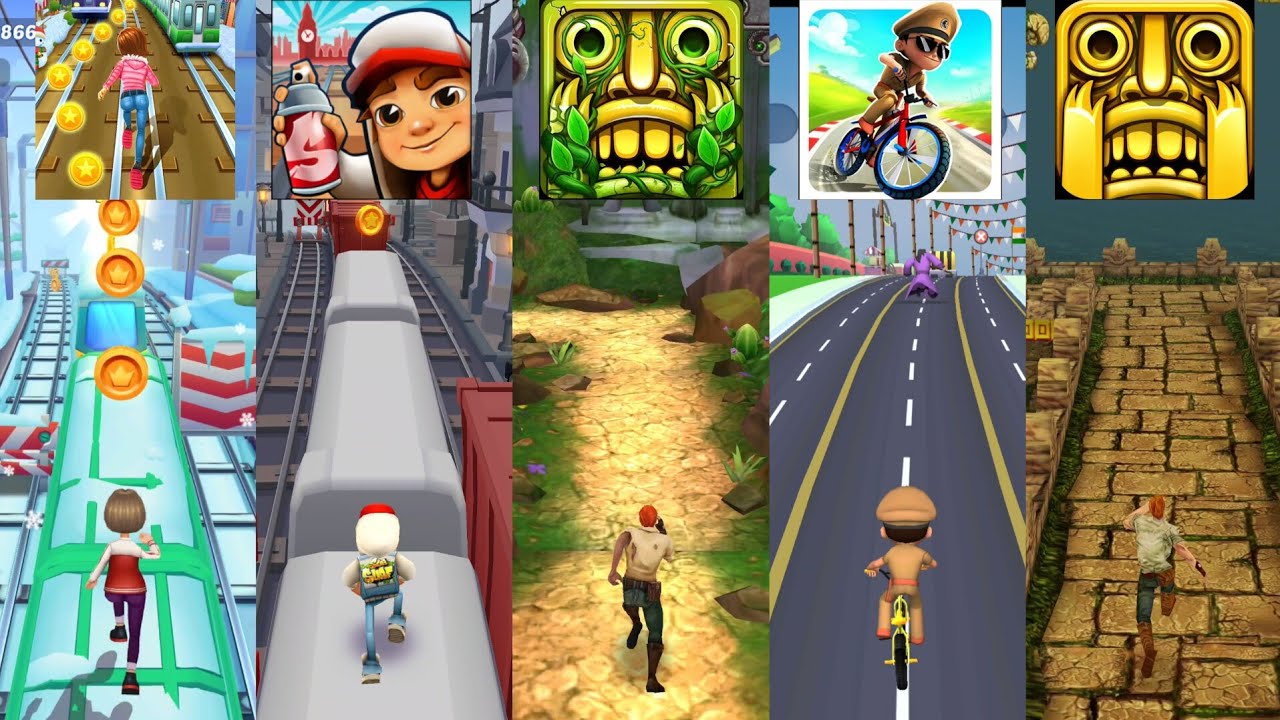 Subway Princess Runner 🆚 Temple Run 2 🆚 Subway Surfers 🆚 Little Singham Cycle Race 🆚 Temple Run