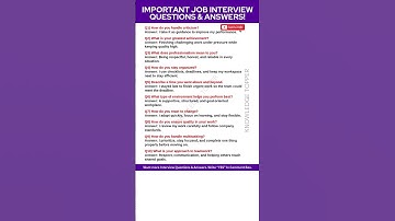 11 Most Important Job Interview Questions and Answers