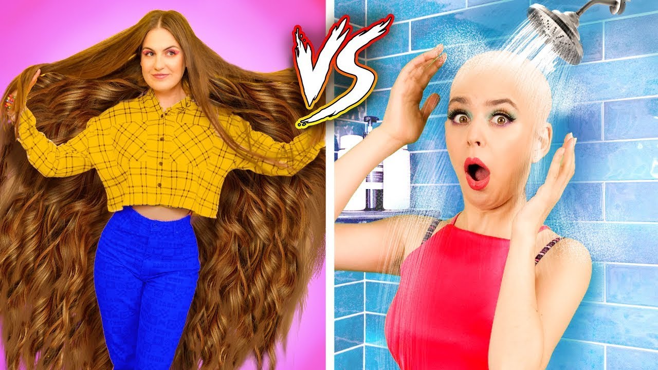 Long Hair Vs Short Hair Problems Crazy Hair Hacks And Relatable Situations By Gotcha Youtube