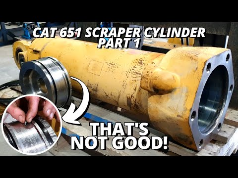 Repair DAMAGED Hydraulic Cylinder for CAT 651 Scraper | Part 1