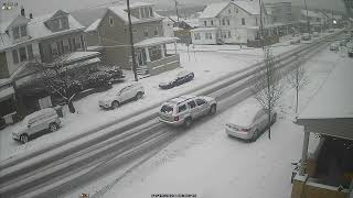 Weather is what it is snowing in a small town