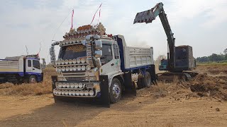 พาชมทีมงานยาง1000โซนโคราชสุดจัด Dump truck Excavator