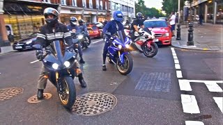 SUPERBIKES SHUTDOWN London! Revs and Burnouts!