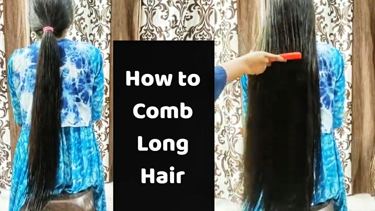 Vidya's Long Hair Combing by her Friend / How to Comb long hair / Sleek