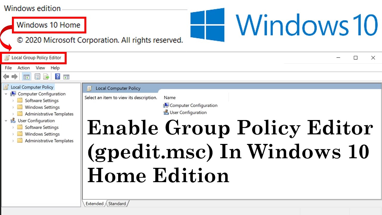 How To Enable Group Policy Editor gpedit msc In Windows 10 Home How To Enable Group Policy Editor gpedit msc In Windows 10 Home