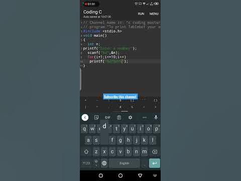 Program "Print Table" |#clanguage #programming - YouTube