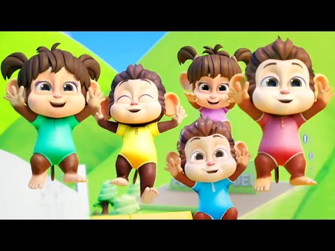 Five Little Monkeys, Counting Song and Nursery Rhymes for Kids