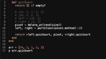 Ruby implementation of quicksort