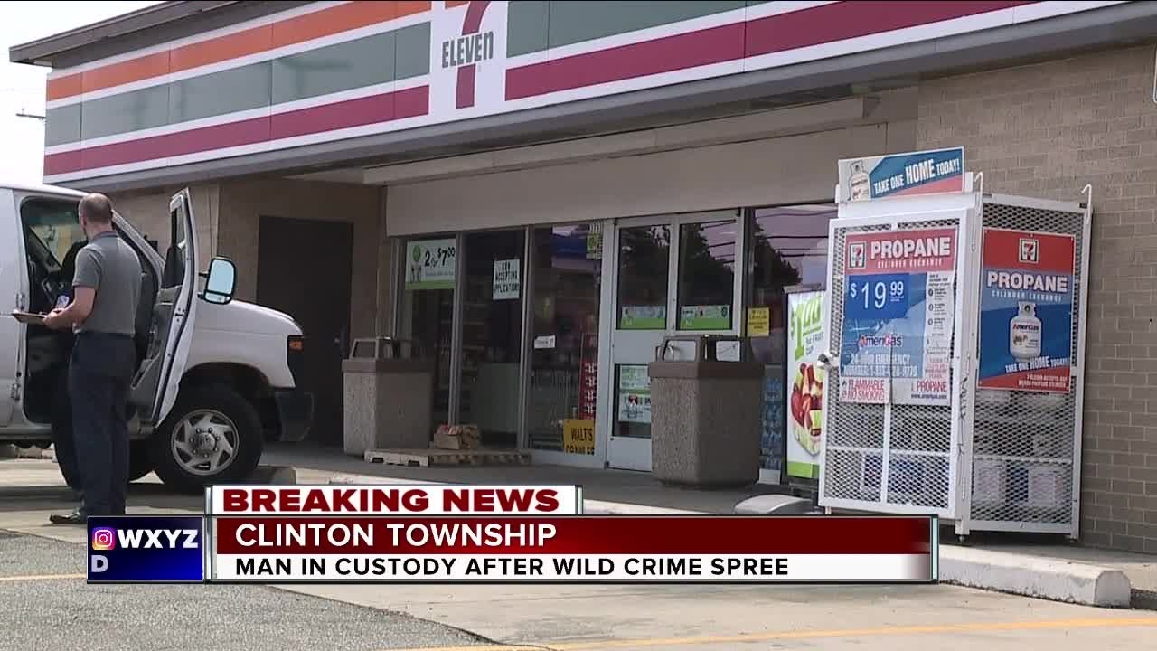 Man in custody after wild crime spree - YouTube
