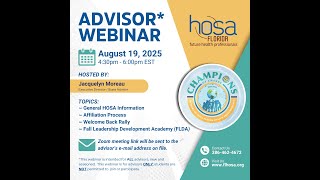 Welcome Back Advisor Webinar – 8/19/25
