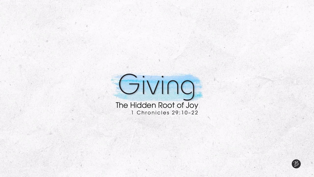 January 11 Livestream — Giving - The Hidden Root of Joy (Pastor Nick Heusterberg)