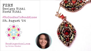 🧵🪡 FERN EARRINGS #NoOneHasToBeadAlone beading workshop - bead embroidery