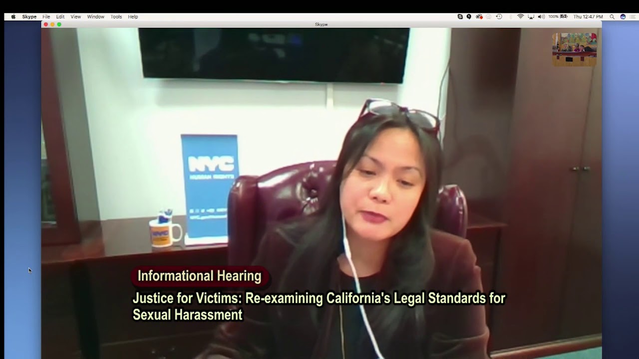 NYC Human Rights Commissioner testifies at California State Legislature hearing on Sexual Harassment