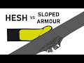 Hesh vs sloped armour simulation  105mm high explosive squash head  armour penetration simulation