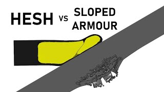 HESH vs SLOPED ARMOUR SIMULATION | 105mm High Explosive Squash Head | Armour Penetration Simulation