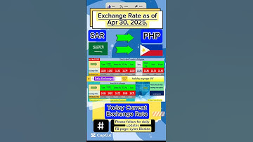Saudi Riyals to Philippine Peso exchange rate as of Apr 30, 2025. #exchangerate #saudiriyalrate #ofw