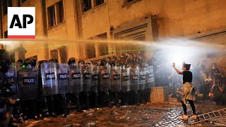 Police in Georgia use tear gas, water cannons to disperse protest against so-called 