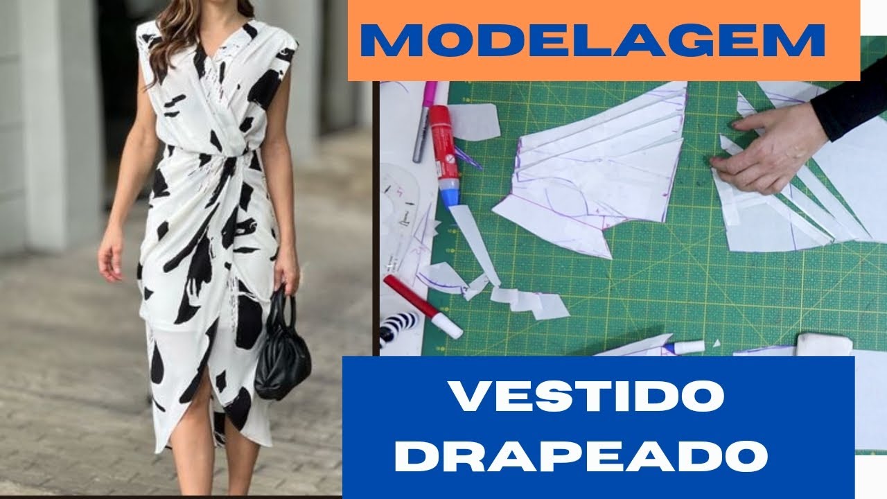 COMO FAZER MOLDE VESTIDO DRAPEADO OMBRO MAUSCLE TEE