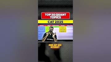 CAT 2025 Preparation: Top 20 Quants Topics to Master