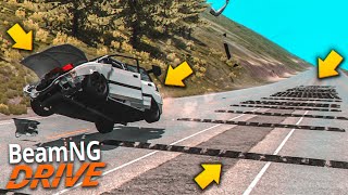 НА ОГРОМНОЙ СКОРОСТИ ЧЕРЕЗ 100 ЛЕЖАЧИХ ПОЛИЦЕЙСКИХ! (BEAM NG DRIVE) НА ОГРОМНОЙ СКОРОСТИ ЧЕРЕЗ 100 ЛЕЖАЧИХ ПОЛИЦЕЙСКИХ! (BEAM NG DRIVE)