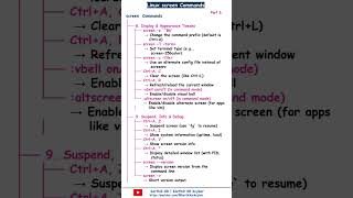 screen | Part 6 | Info Bytes | Linux Commands | Cheat Sheet |  Karthik SR #devops #karthik #screen