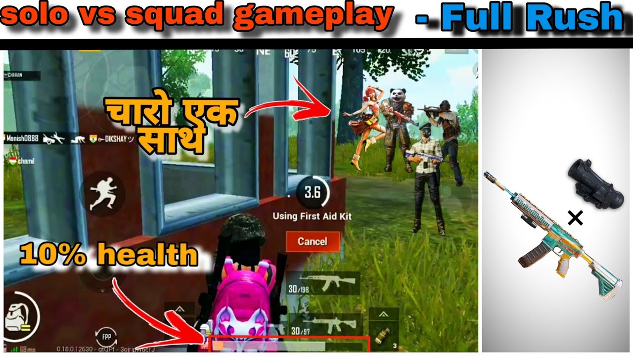Solo vs squad || full rush gameplay || Dramatic army || pubg mobile ...