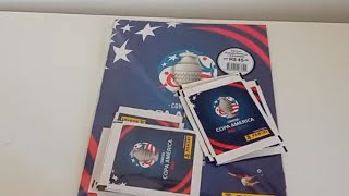 Álbum da Copa América USA 2024 e abrindo 10 pacotinhos!! ( Kit álbum brochura + 6 envelopes )