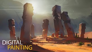 Desert Pillars: Digital Painting Process