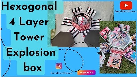 || How Can Make Hexagonal Tower Explosion Box || Full Tutorial For Beginners ||#video #explosionbox