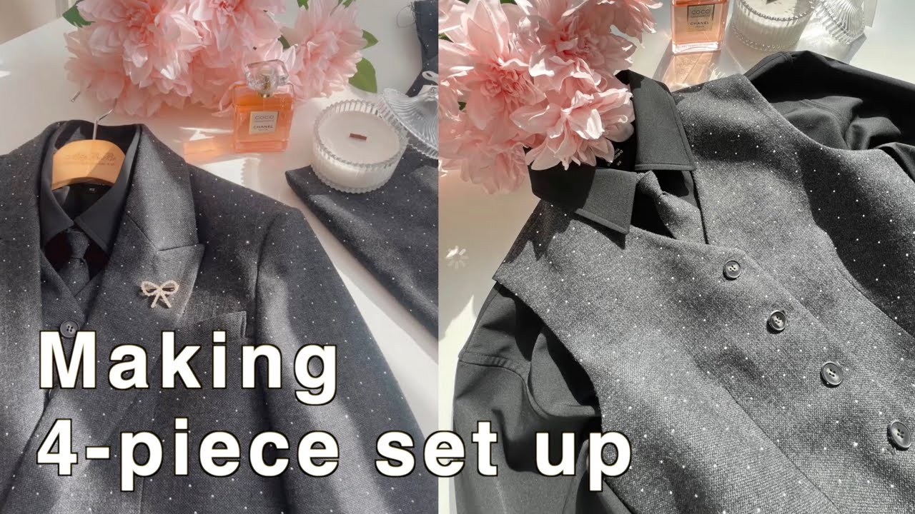 How to make a glitter 4-piece suit / 오버사이즈 재킷 수트 만들기