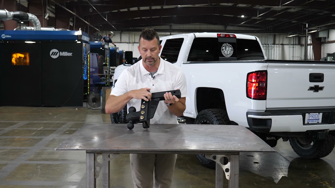 ProPride Brute Heavy-Duty 4" Drop/Rise Adjustable Hitch: 22,000 lb Rating, 2" Solid Steel Shank