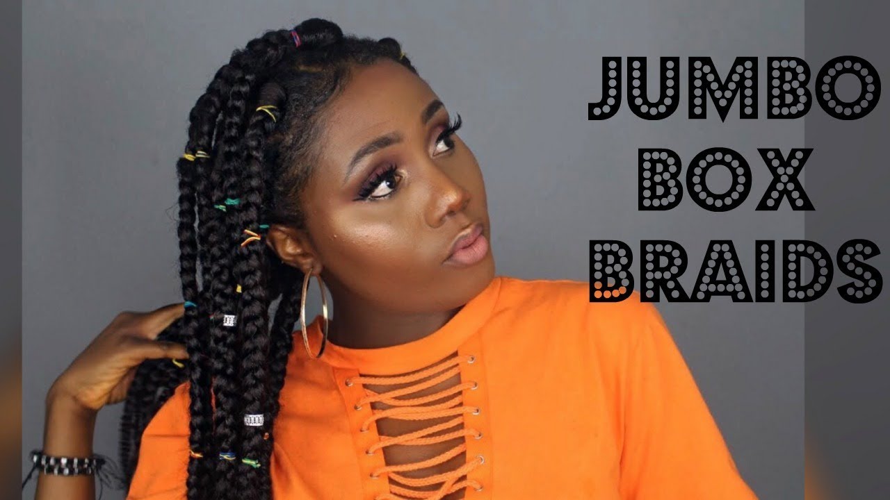 Box Braids With Rubber Bands At The End HOW TO|| Jumbo Box Braids | Rubber Band Method - YouTube