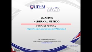 BDA34103 NUMERICAL METHOD - FREEMAT SESSION