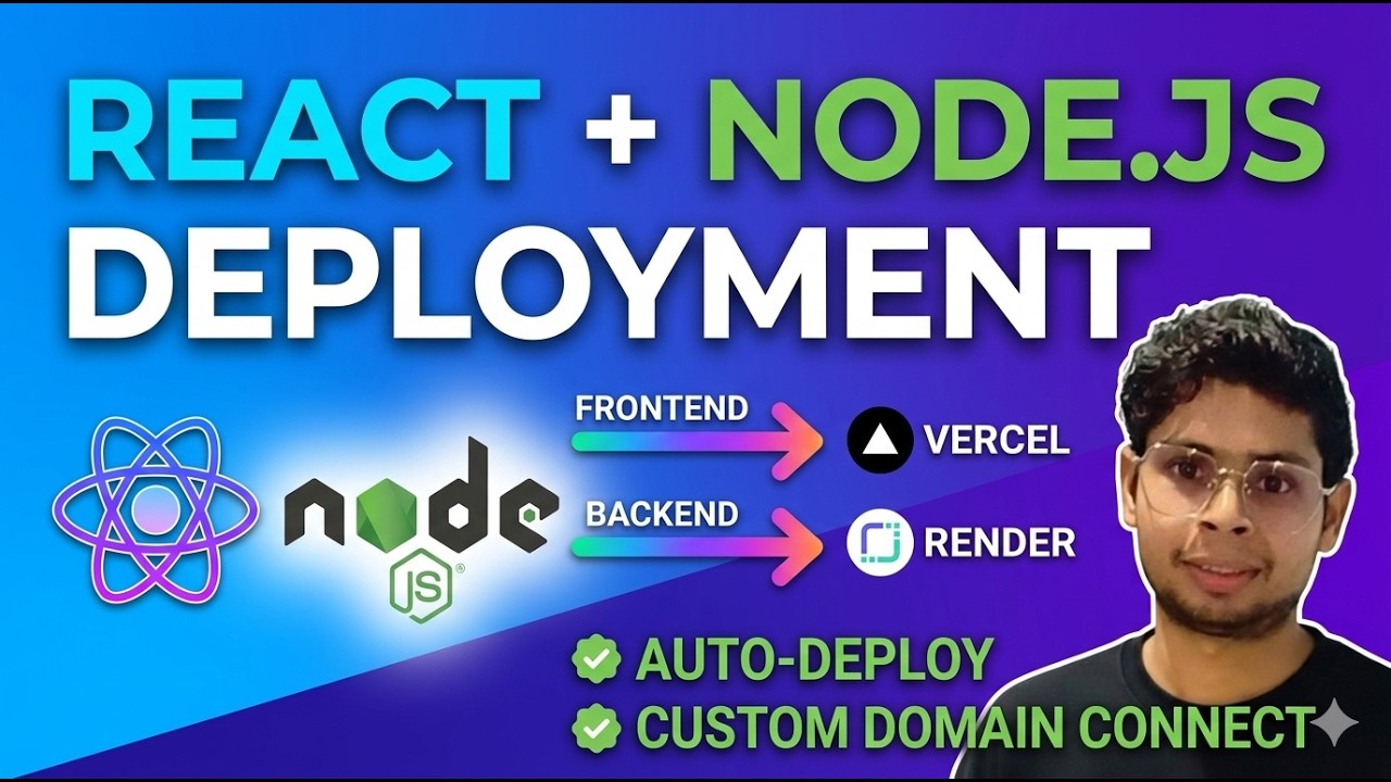 How to Deploy React & Node.js: Vercel + Render Full Tutorial | (Auto ...