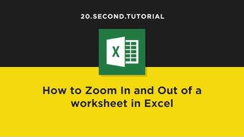 Zoom in and out in Excel | Microsoft Excel Tutorial #5