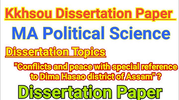 kkhsou MA Political Science Dissertation Paper || kkhsou dissertation Topics 2024 || Dissertation