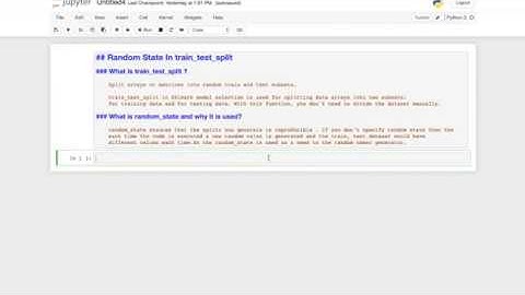Random State , Train_Test_Split with example.