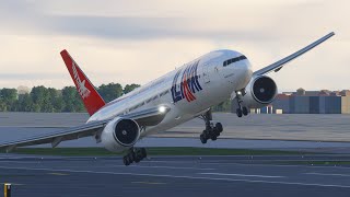 Unreal View Boeing 777 Lam Airlines Smooth Landing At Laguardia Airport