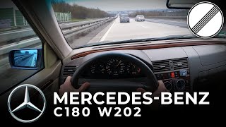 MERCEDES-BENZ C180 W202 – 1.8 L 122 PS POV DRIVE ON GERMAN AUTOBAHN